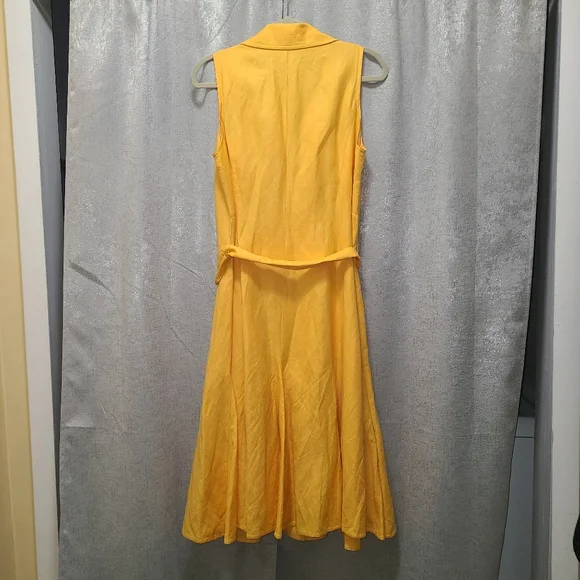 Coldwater Creek Linen blend sleeveless Maxi Dress Modest Button Up Size 16 P - Picture 3 of 16